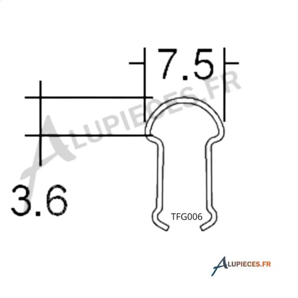 TFG006 - Chemin de roulement Rail Inox Technal GB-GX-Cotes