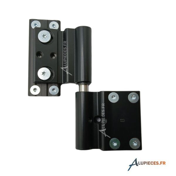 TPY3628 Paumelle Feuillure 2 lames Technal pour porte PY65-Noir 9005-001