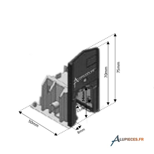 Bouchon montant Latéral GY Technal -Référence TGY3881-côtes