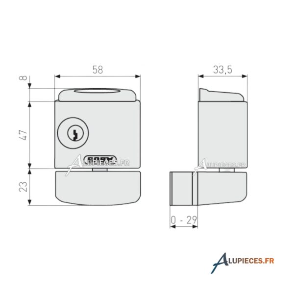 FTS3003 Verrou pour fenêtre ou porte fenêtre -004