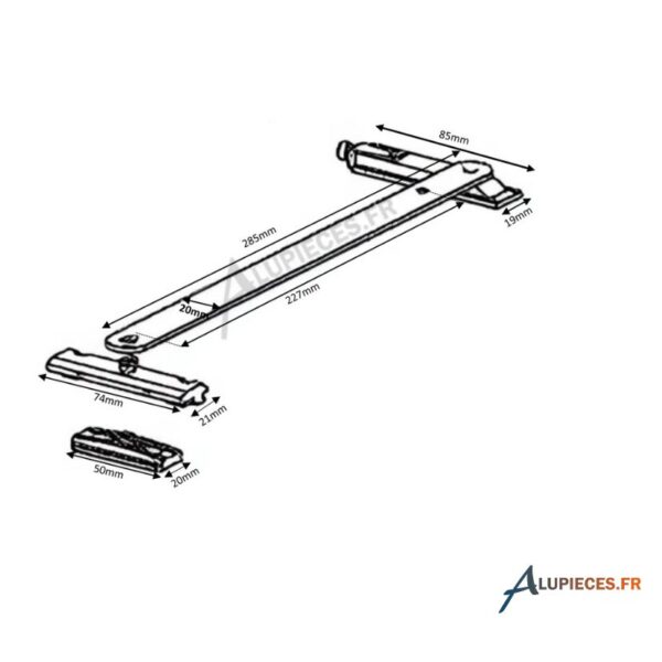 Limiteur d'ouverture Technal Topaze FB-côtes