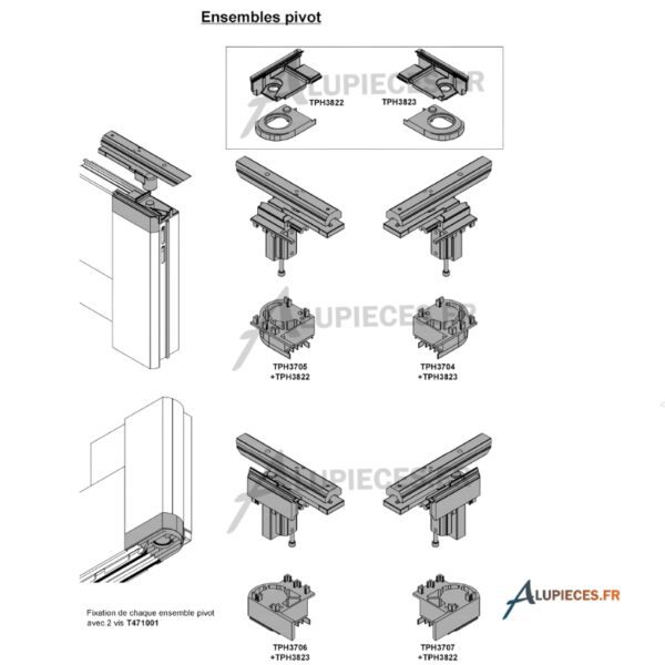 Ensemble d'étanchéité pivot GEP Technal PH65-002