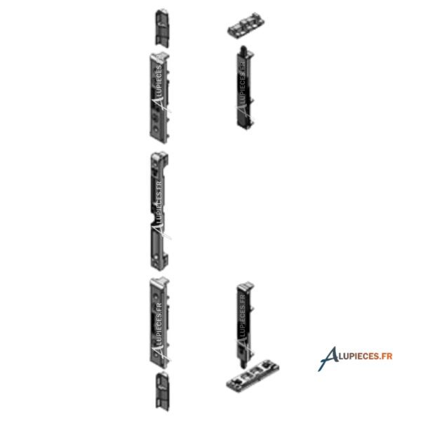 Ensemble gache porte Technal 2 Vantaux Gauche en poussant